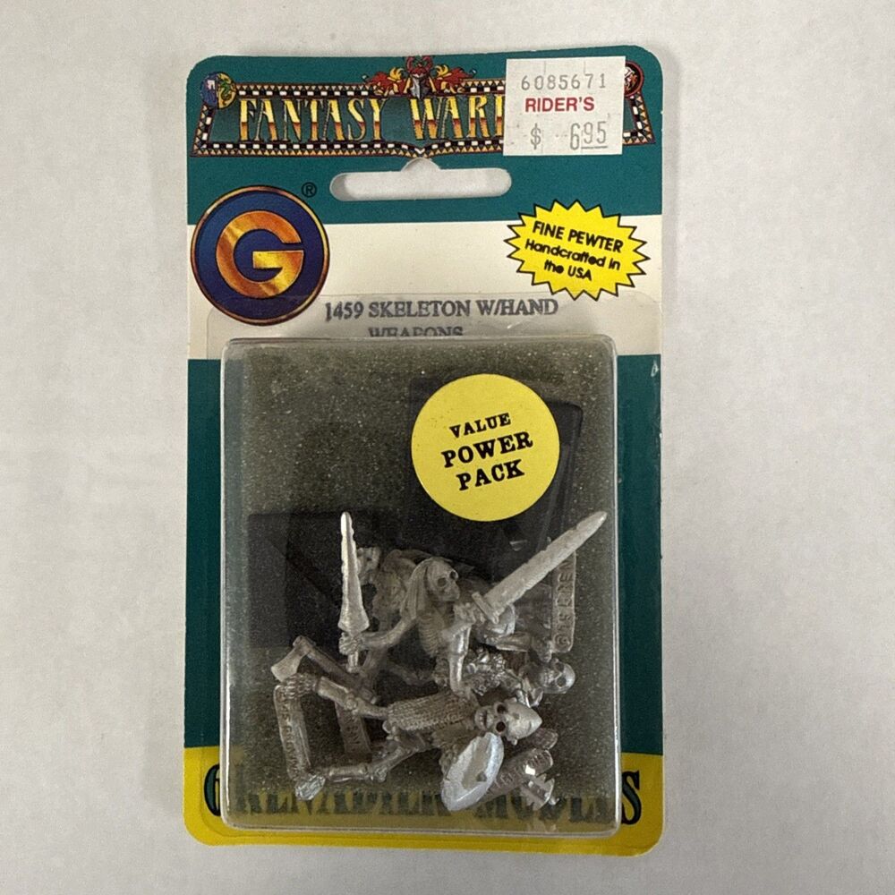 GRENADIER FANTASY WARRIORS 1459 Skeleton w/hand weapons power blister pack NIP